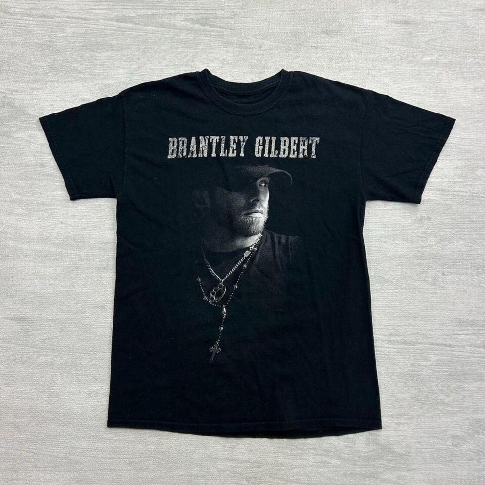 Vintage Y2K Brantley Gilbert Shirt Adult Small Black Let It Ride Album Concert
